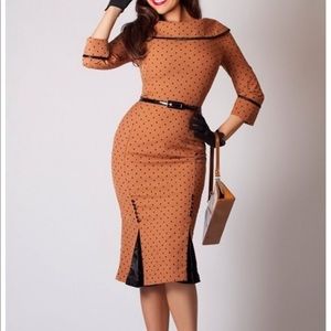 Tatyana Rust Polka Dot Wiggle Dress Size 4X